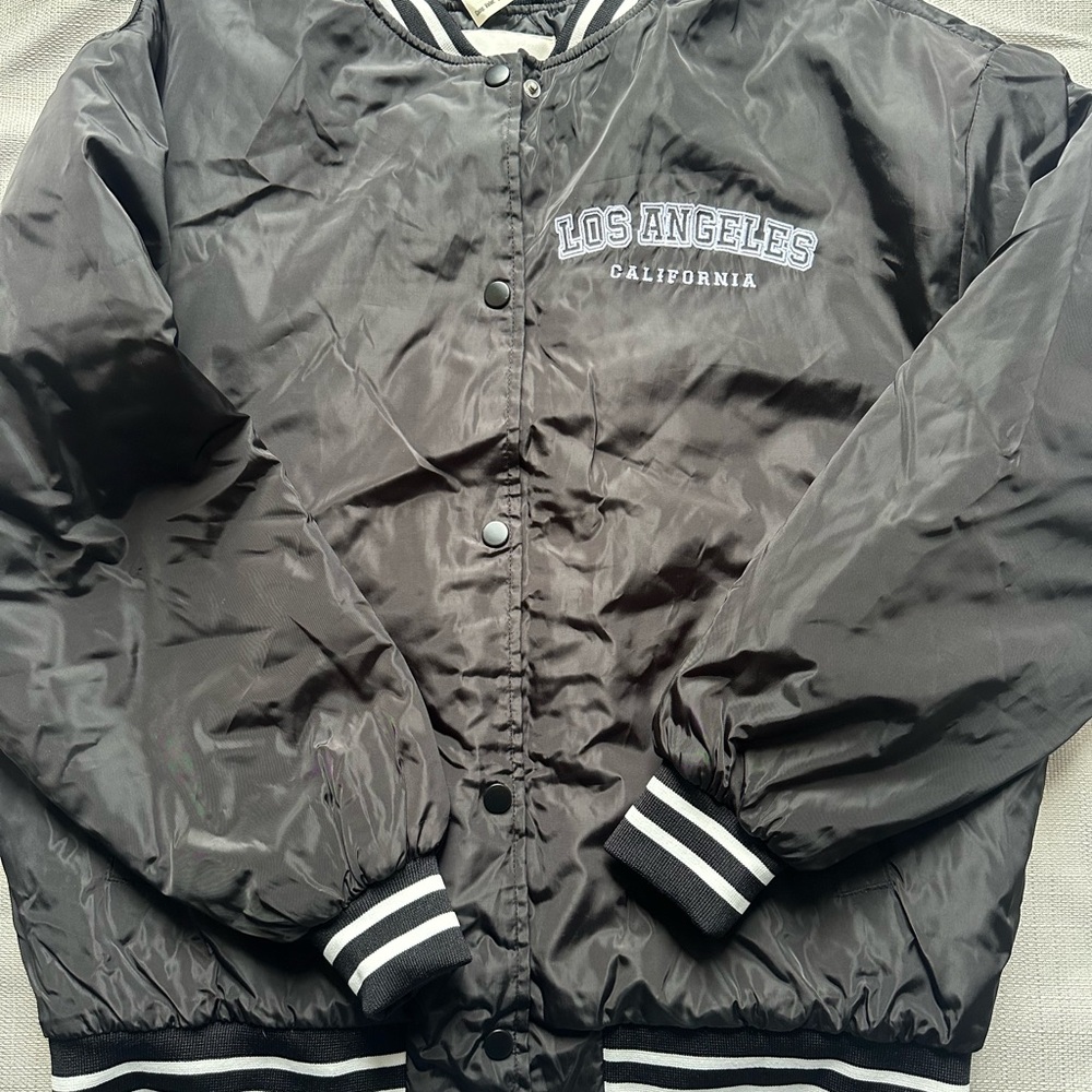 Aeropostale Black bomber Los Angeles California Jacket size 7